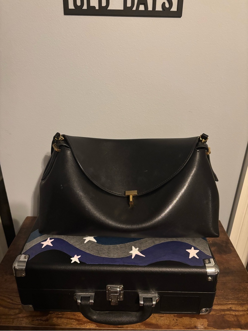 Black Leather Shoulder Bag